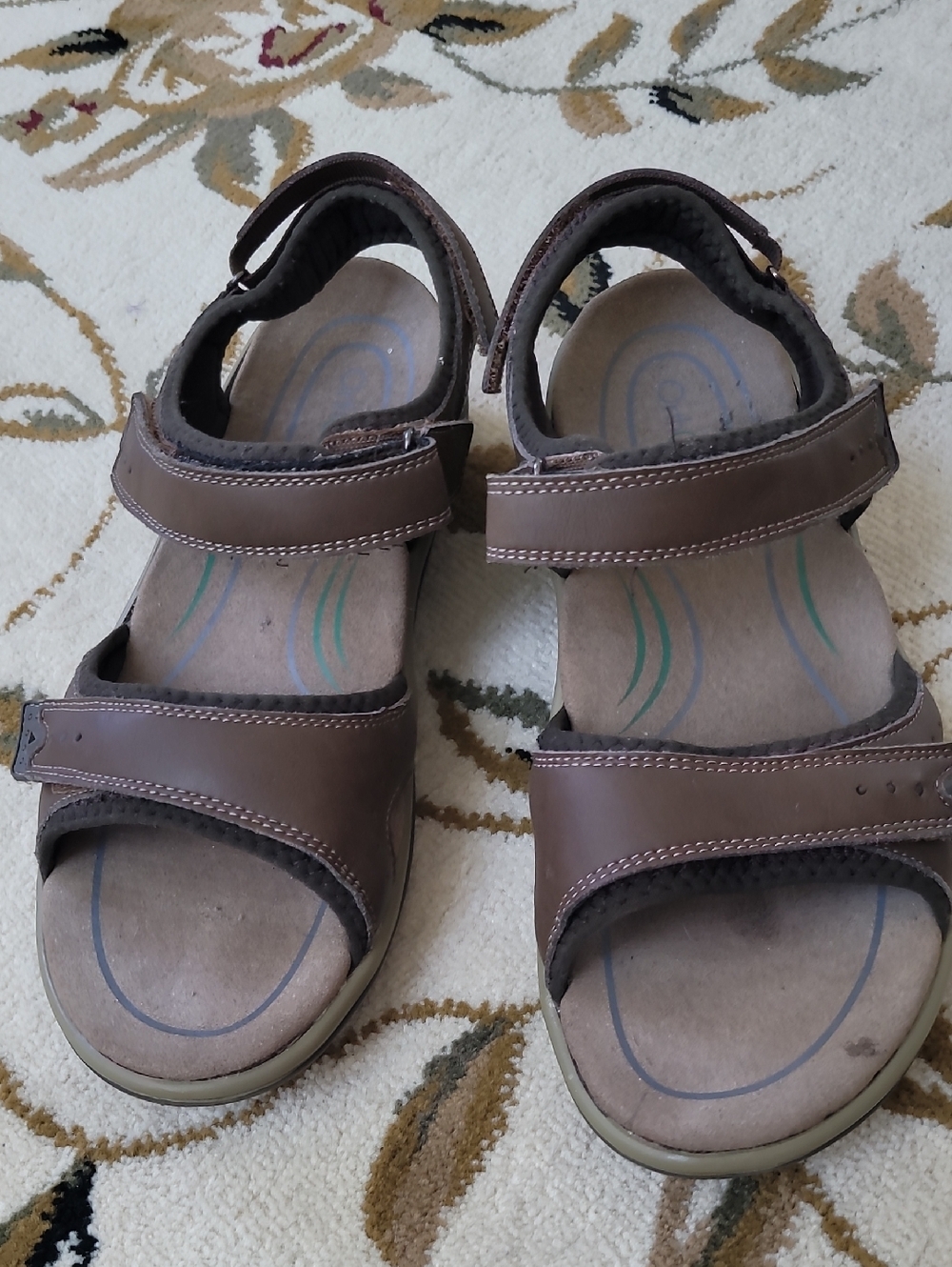 Orthofeet Sandals Womens Size 11 X-Wide 2E Orthopedic Comfort Straps In Brown